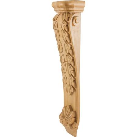 Hardware Resources 8-1/2" Wx4-3/4"Dx35"H Maple Low-profile Acanthus Corbel CORK-5MP